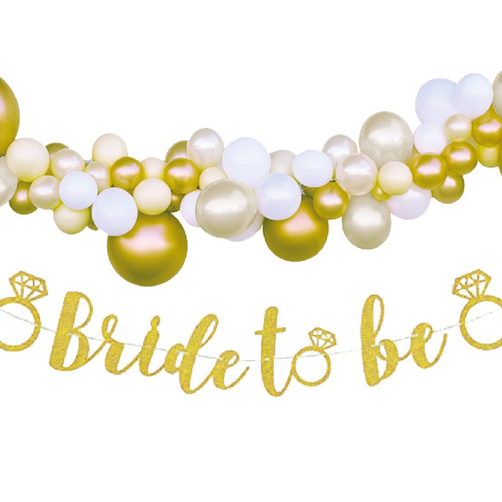 שלט קישוט Bride To Be אותיות חתוכות בצבע זהב