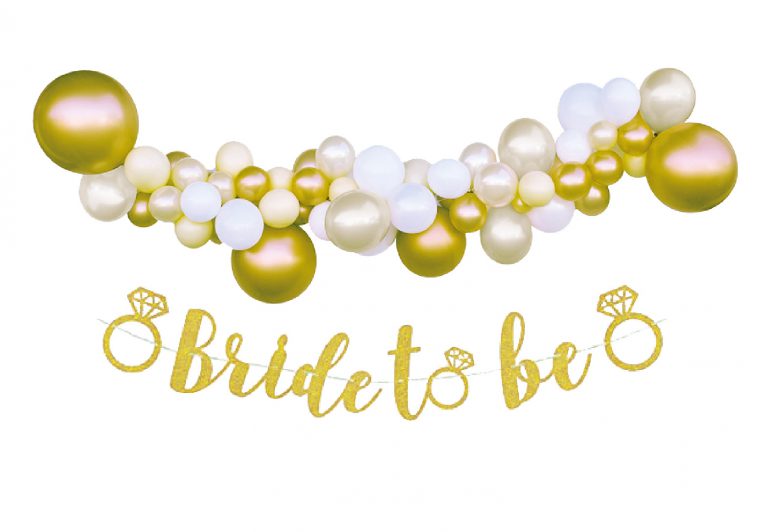 שלט קישוט Bride To Be אותיות חתוכות בצבע זהב