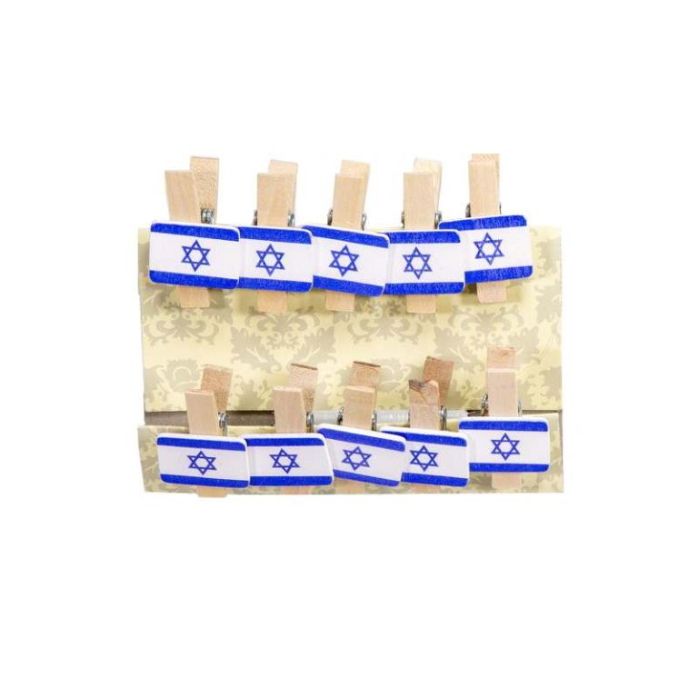 10 אטבים דגל ישראל