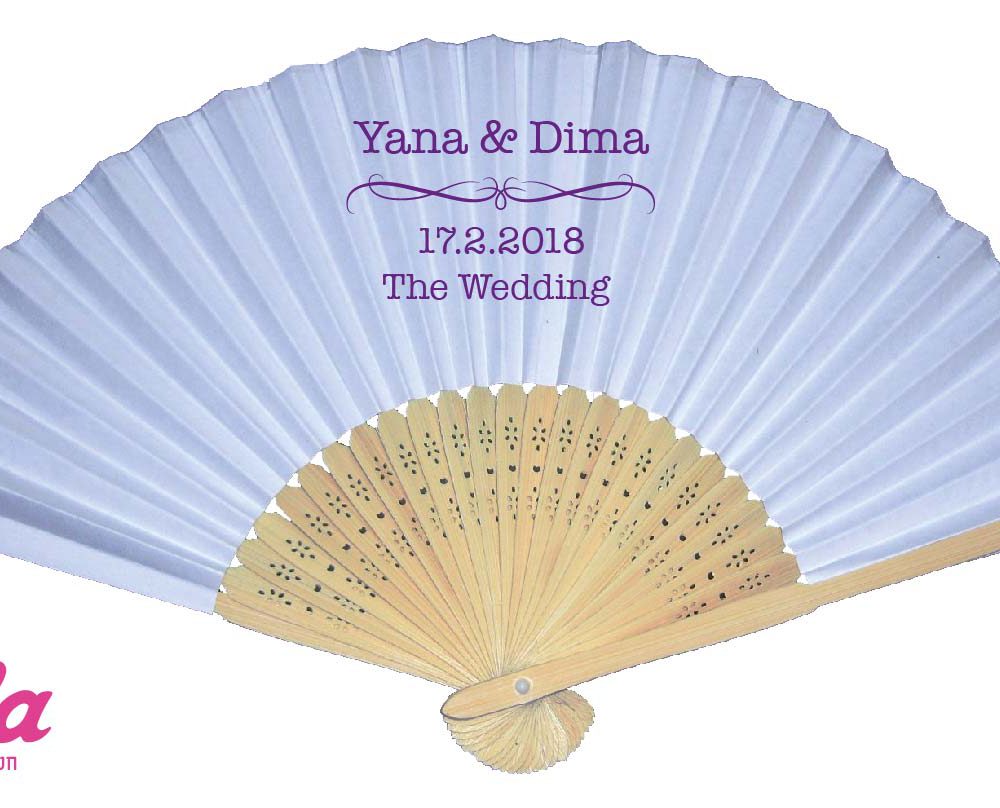 מניפות עץ לבנות-דגם 2