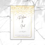 הזמנות לחתונה – קונפטי זהב 317