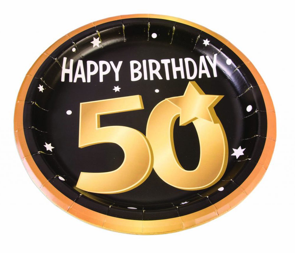 8 צלחות גדולות יום הולדת 50