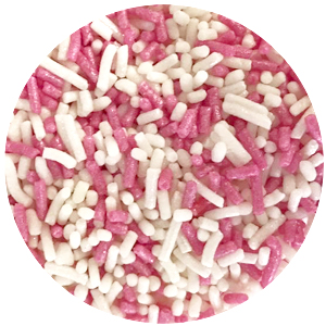 סוכריות אטריות לעוגה ורוד לבן 65 גרם