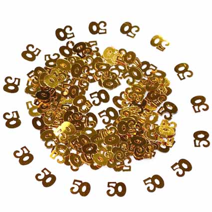 קונפטי מספר 50 בצבע זהב