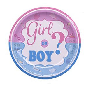 8 צלחות גדולות מסיבת גילוי מין העובר