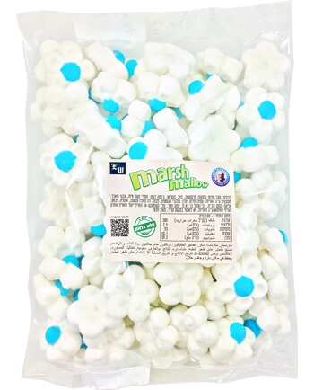 מרשמלו פרחים – לבן עם נקודה כחולה