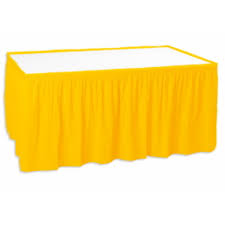 חצאית שולחן צהובה