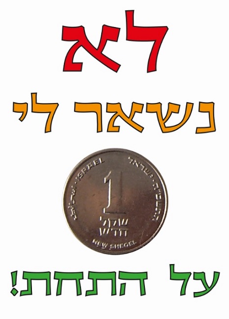 חולצה – T128 לא נשאר לי שקל על התחת