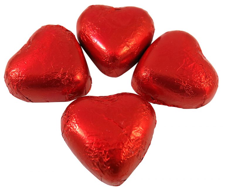 שוקולד לבבות אדום | פרווה | 0.5 קילו