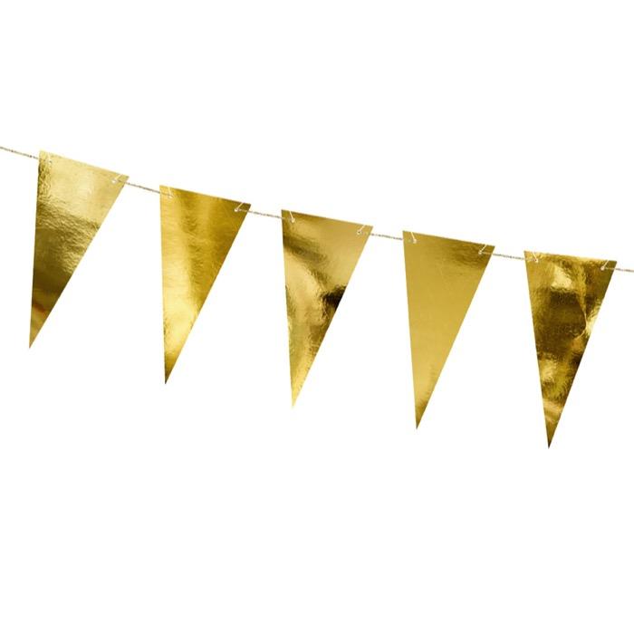 שרשרת דגלים זהב מטאלי-10 מטר