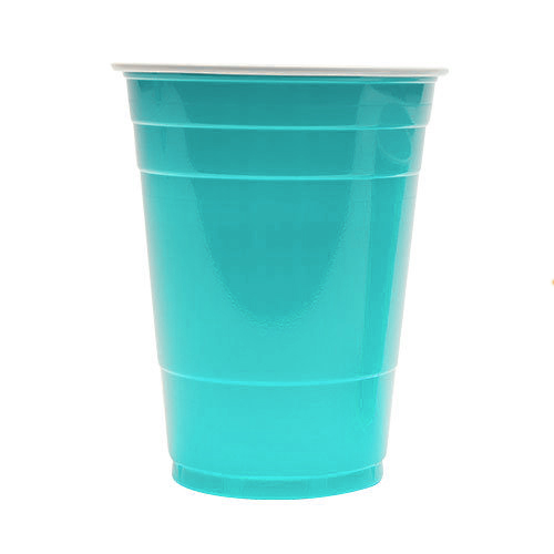 25 כוסות פלסטיק חצי ליטר טורקיז