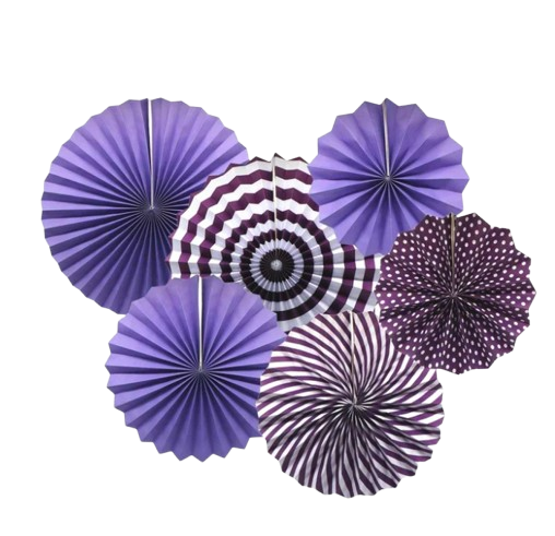 6 מניפות ספירלה סגולות