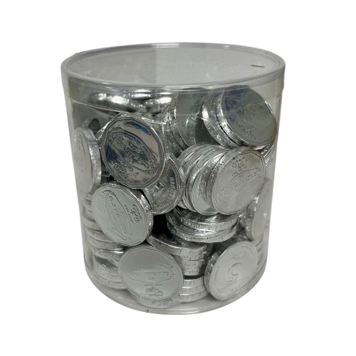 מטבעות שוקולד פרווה כסופים 1 ק”ג