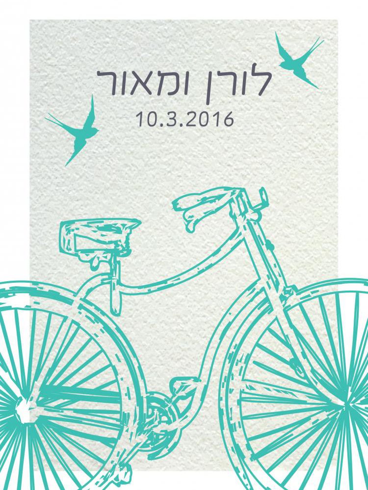 הזמנות לחתונה – אופניים וציפורים רטרו 0242