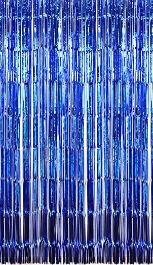 וילון פרנזים בצבע כחול