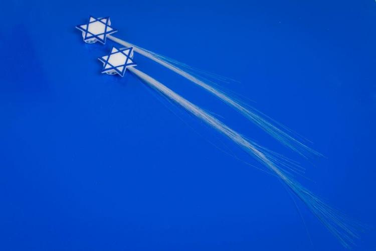 סיכת דגל ישראל אורות עם סיבים ליום עצמאות