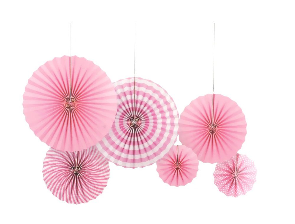 סט 6 מניפות ורוד בייבי לקישוט