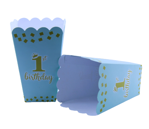 8 קופסאות פופקורן גיל שנה-כחול