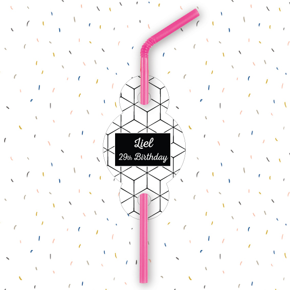 10 תויות לקש גאומטרי שחור לבן