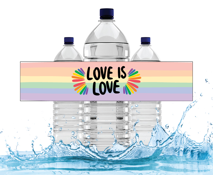 6 מדבקות לבקבוקים גאווה- love is love