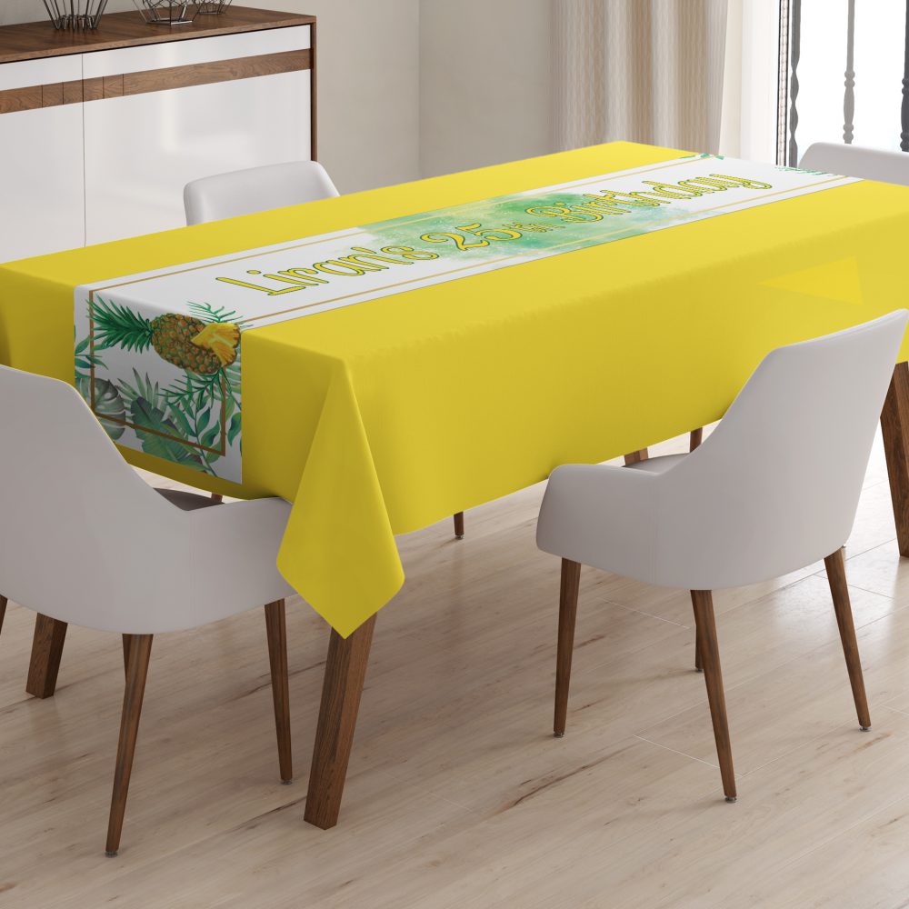 ראנר מודפס בעיצוב אננס עלים