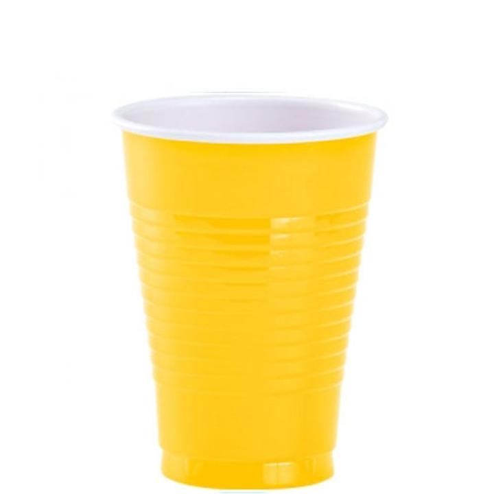 20 כוסות פלסטיק חצי ליטר-צהוב