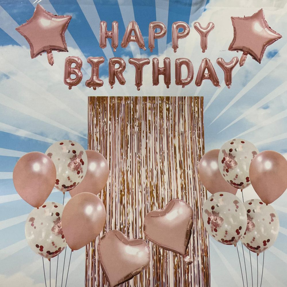 סט קישוטים ענק-רוז גולד