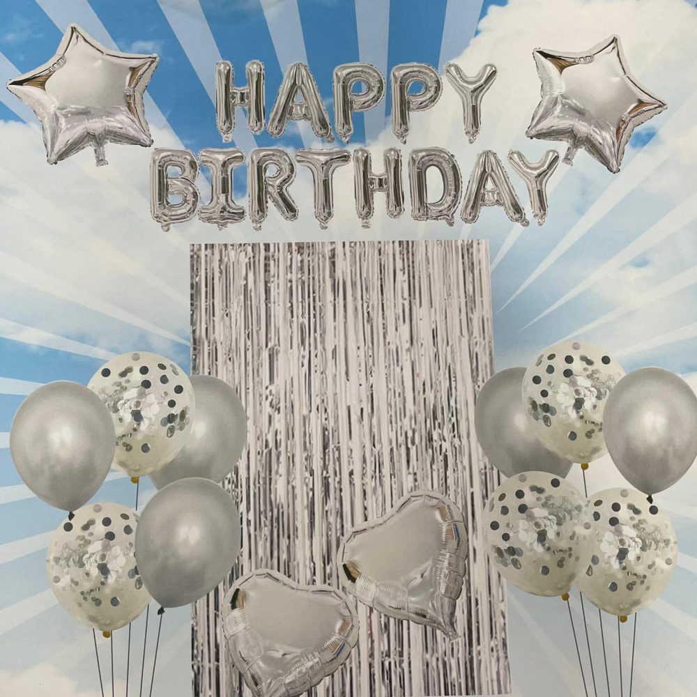 סט קישוטים ענק-כסף