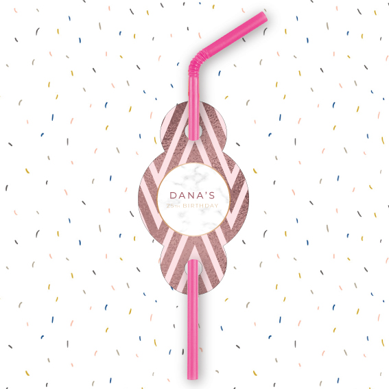 10 תוויות רוז גולד זיגזג