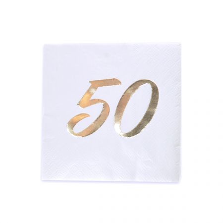 16 מפיות קוקטייל-50 זהב