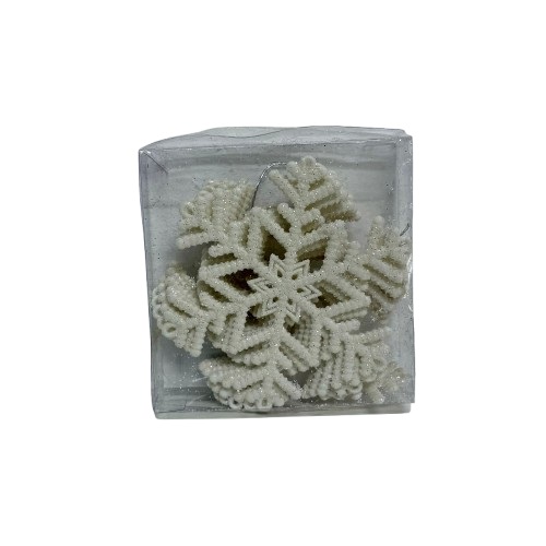 5 קישוטי פתית שלג לעץ כריסמס-לבן