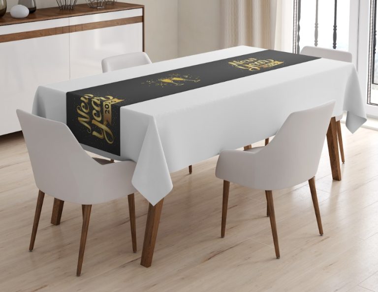 ראנר מודפס סילבסטר 2026-שחור זהב