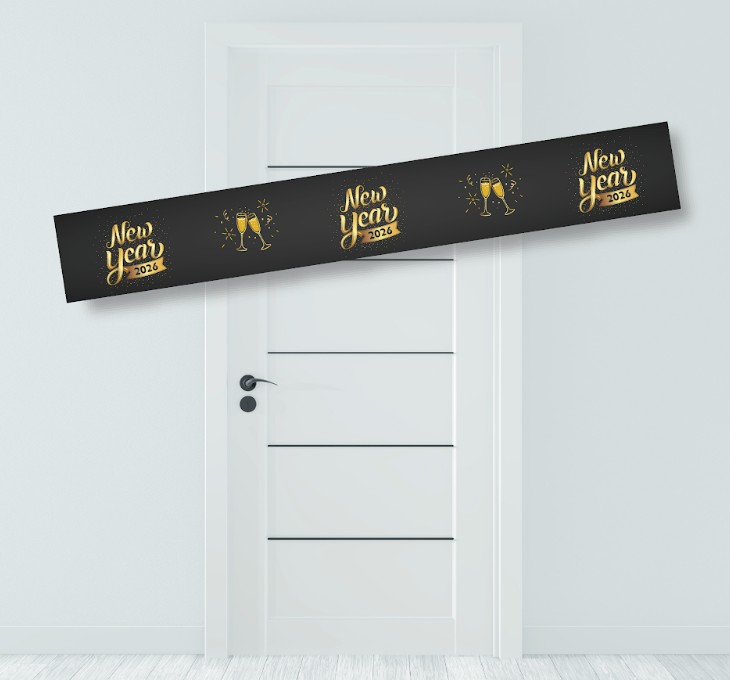 באנר מעוצב לסילבסטר 2026 שחור זהב