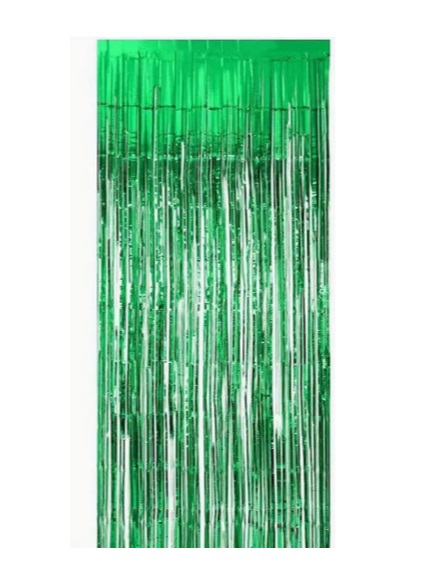 וילון פרנזים ירוק מטאלי