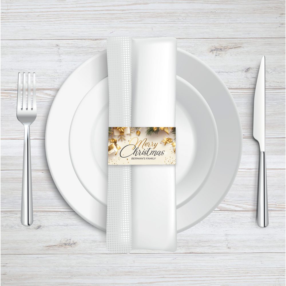 6 יח’ חבקי מפיות כריסמס בזהב