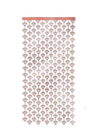 וילון כניסה בעיצוב טבעות יהלום רוז גולד