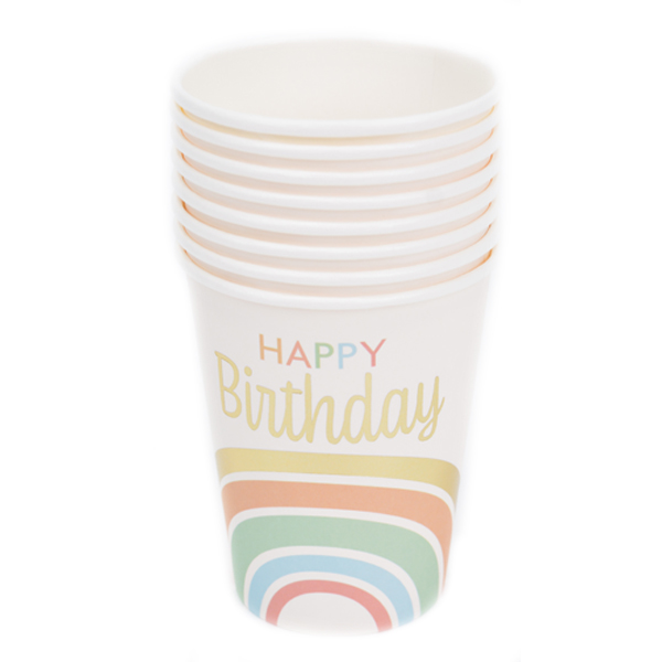 8 כוסות יום הולדת קשת בענן