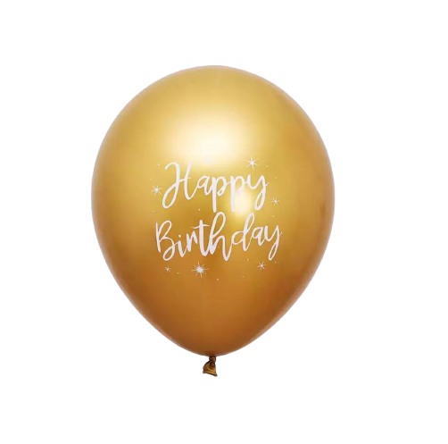 12 בלוני כרום מיקס יום הולדת גודל 12″ | זהב