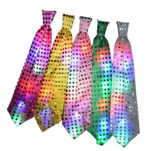עניבת פייטים עם אור