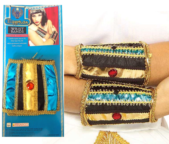 זוג צמידי קלאופטרה צבעוניים לפורים