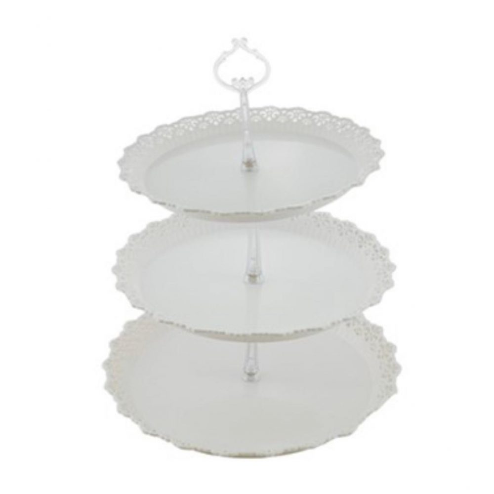 מעמד 3 קומות לקאפקייקס-לבן