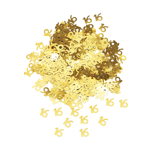 קונפטי גיל 16 זהב