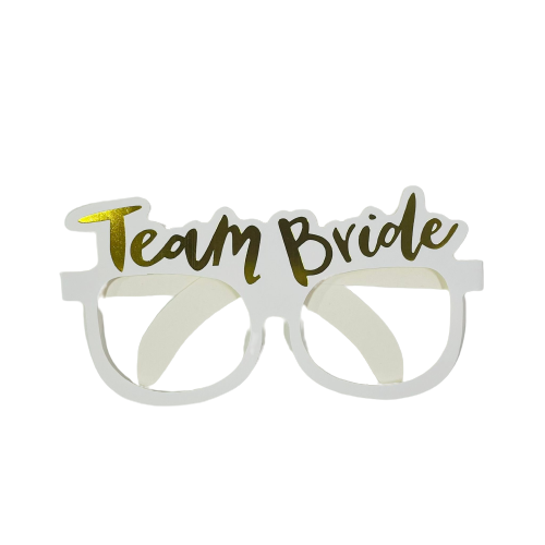 6 משקפי TEAM BRIDE מקרטון-לבן זהב