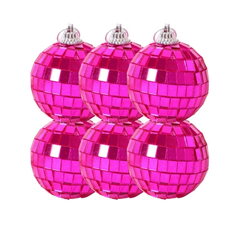 6 כדורי דיסקו קטנים 5 ס”מ ורוד