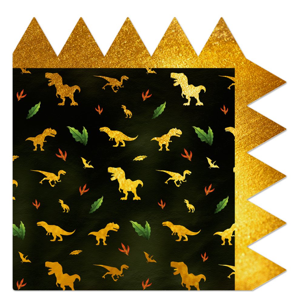 12 מפיות דינוזאורים עם הטבעת זהב