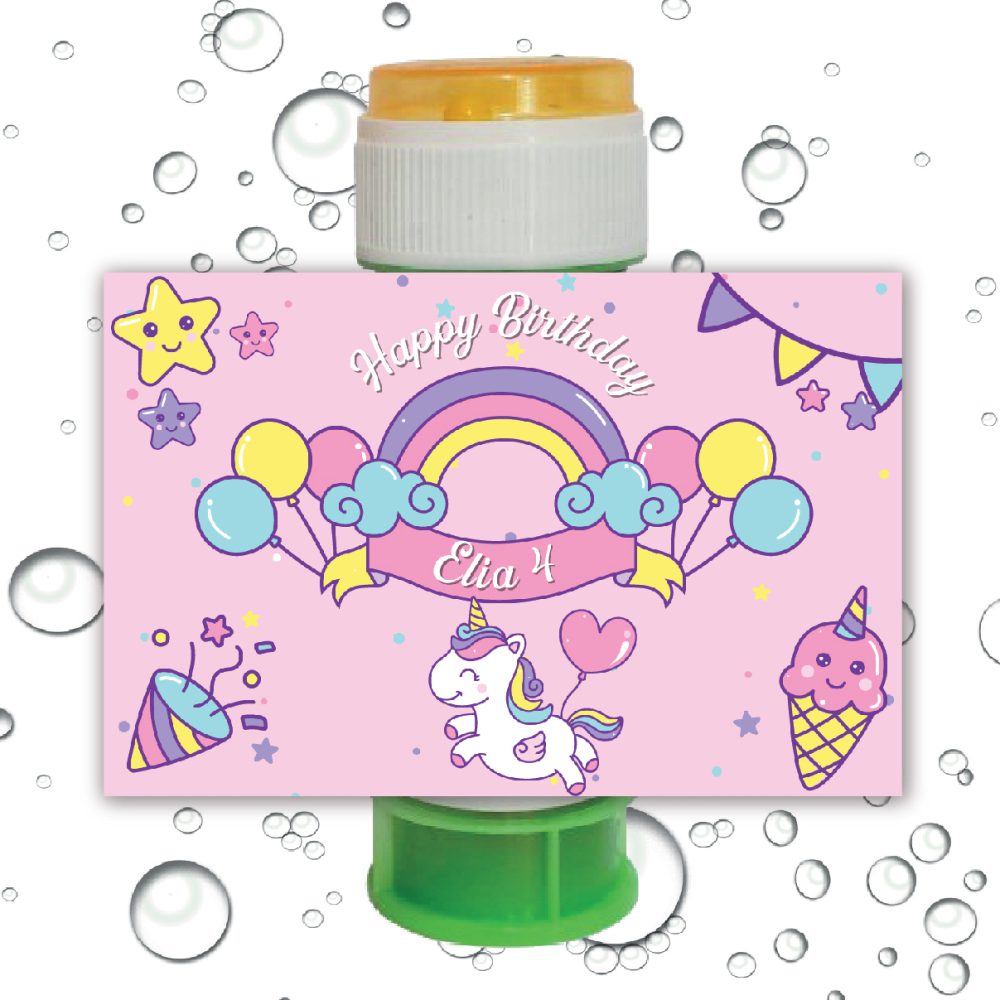 8 מדבקות לבועות סבון חד קרן 2022