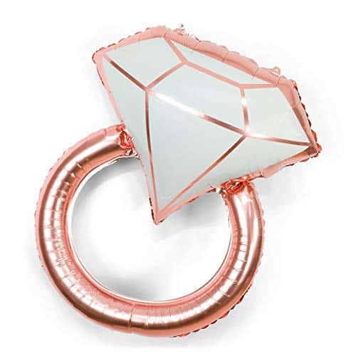בלון טבעת יהלום ענק-רוז גולד