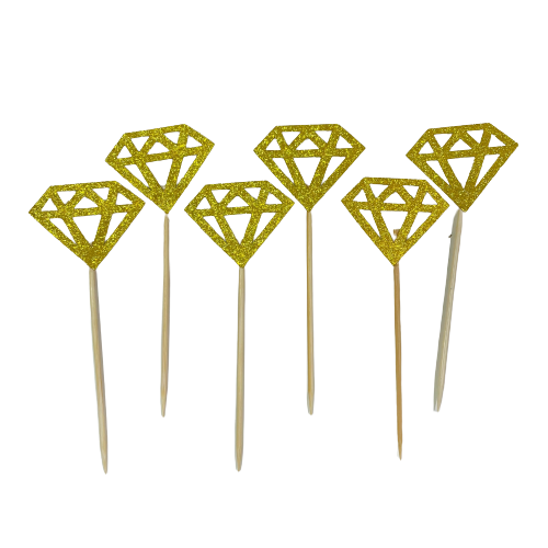 6 קיסמי יהלום זהב