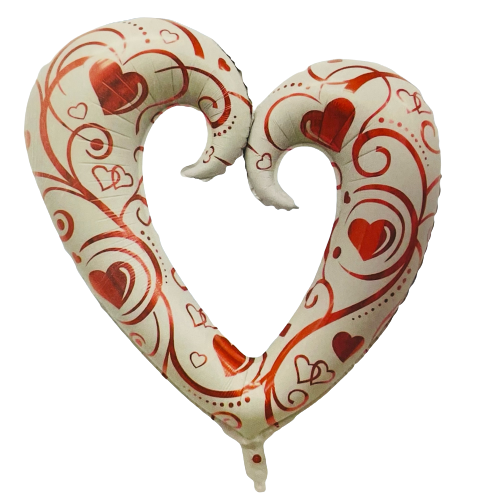 בלון לב חלול לבבות אדום לבן