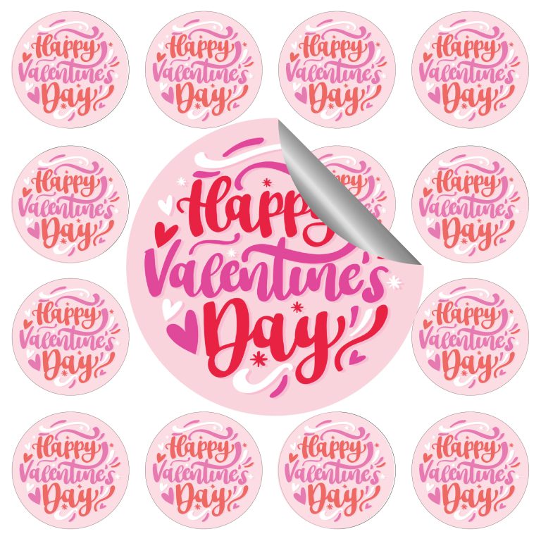 24 מדבקות עגולות וולנטיינז M1